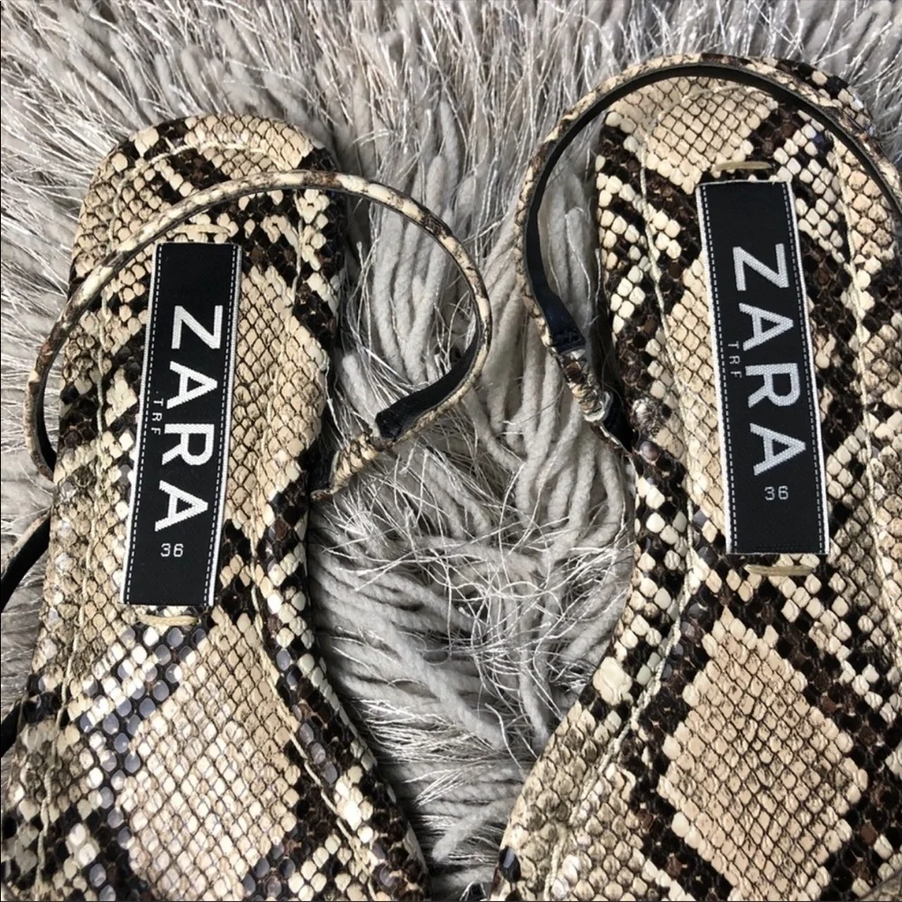 ZARA SNAKESKIN STRAPPY SANDALS bloggers favorite - Picture 3 of 9